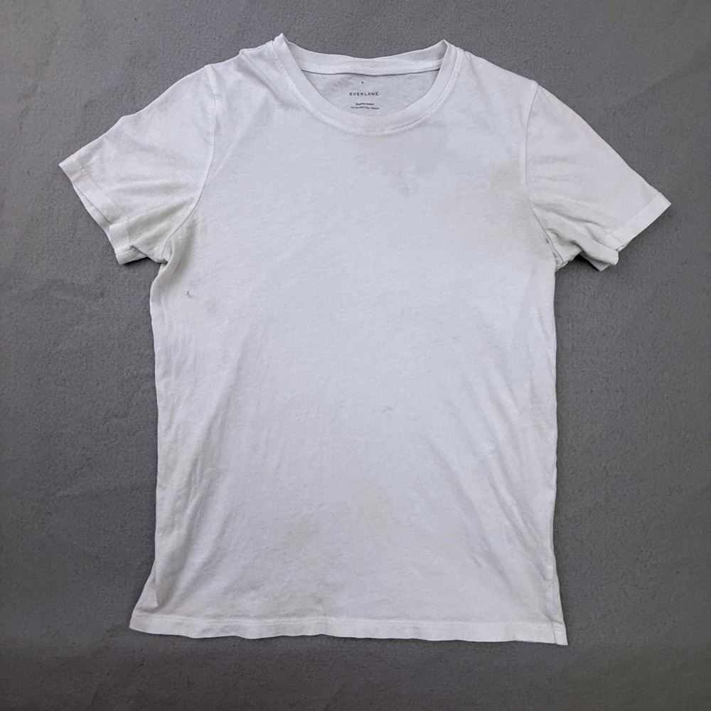 Everlane T-Shirt Women Small White Organic Cotton Crew Neck Short Sleeve Casual